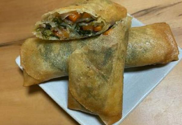大根葉とにんじんの春巻き