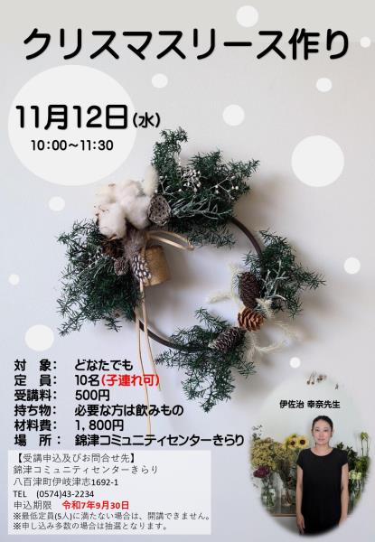 クリスマスリースづくり