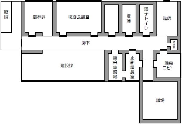 役場本庁舎3階館内図の画像